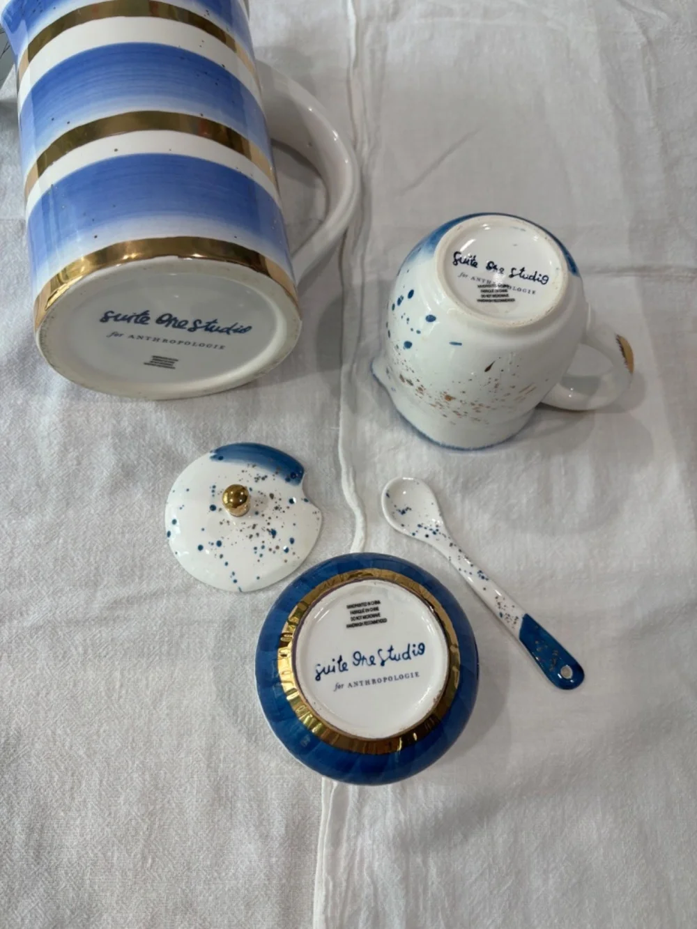 Rare Anthropologie Mimira Coffee Set – French Press, Sugar Bowl & Creamer (2017)